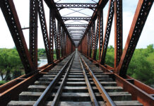 Railway Track On Bridge